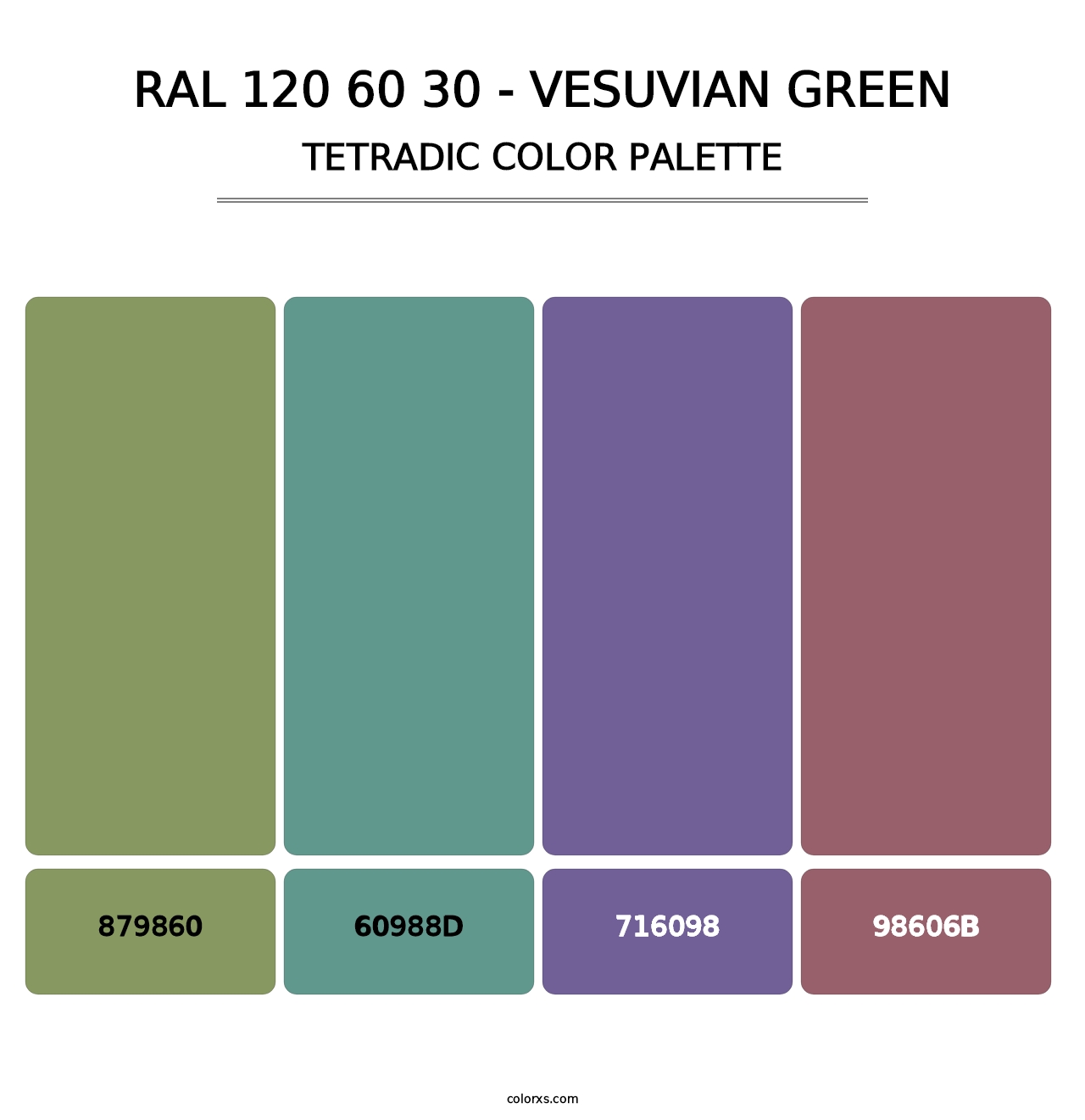 RAL 120 60 30 - Vesuvian Green - Tetradic Color Palette
