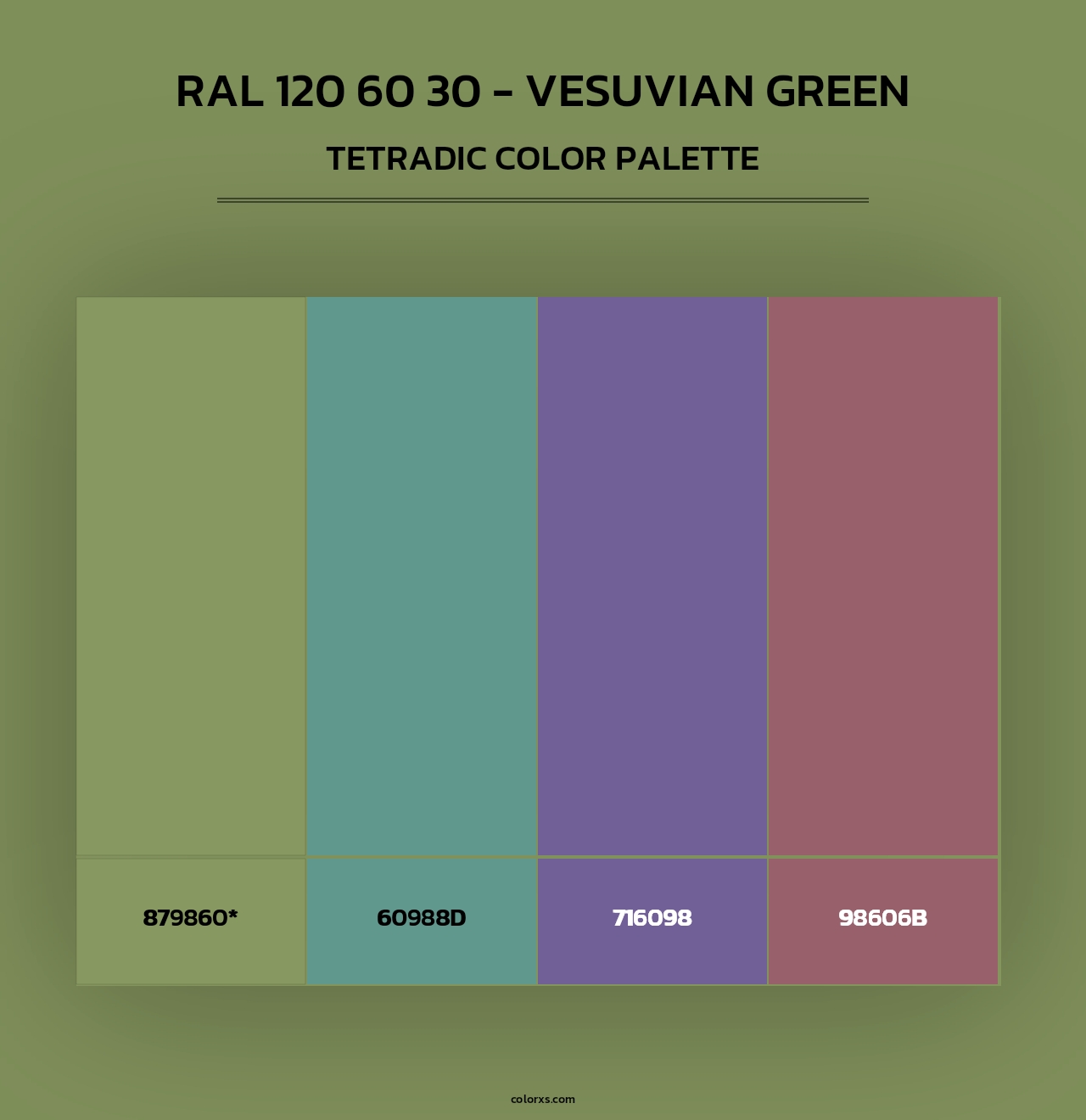 RAL 120 60 30 - Vesuvian Green - Tetradic Color Palette