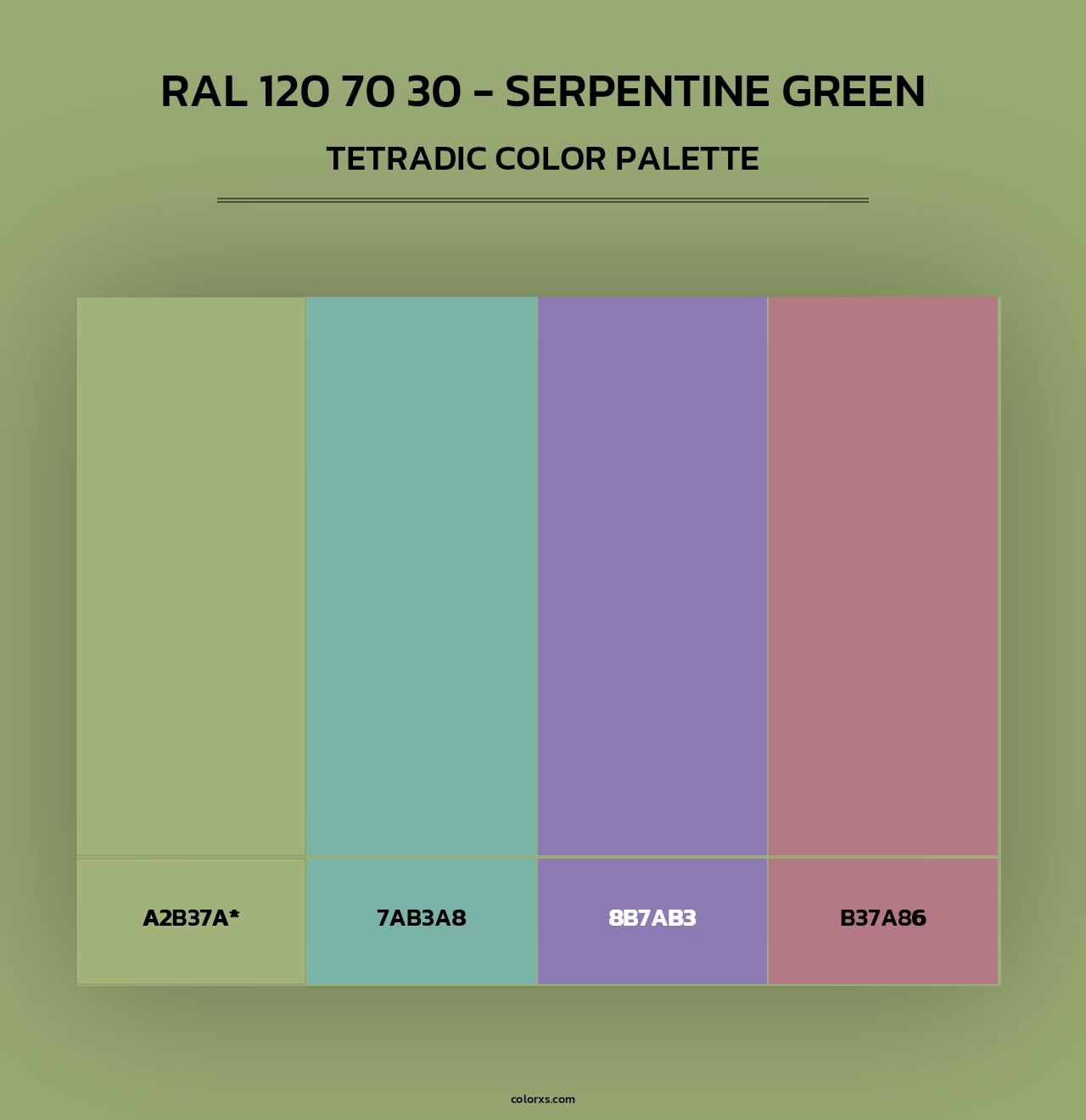 RAL 120 70 30 - Serpentine Green - Tetradic Color Palette