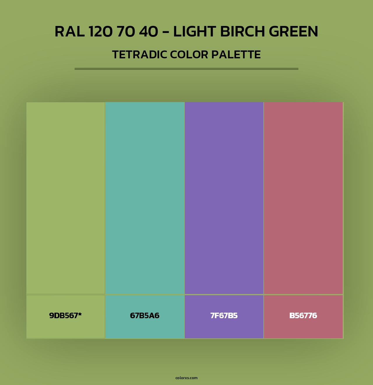 RAL 120 70 40 - Light Birch Green - Tetradic Color Palette