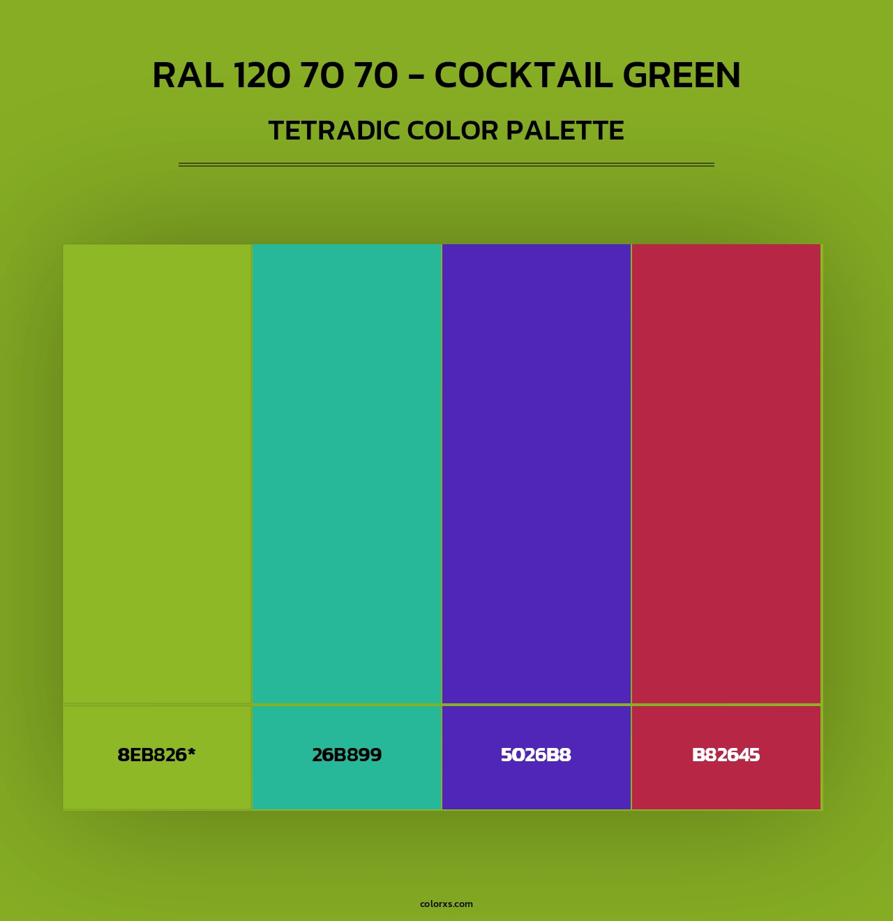 RAL 120 70 70 - Cocktail Green - Tetradic Color Palette