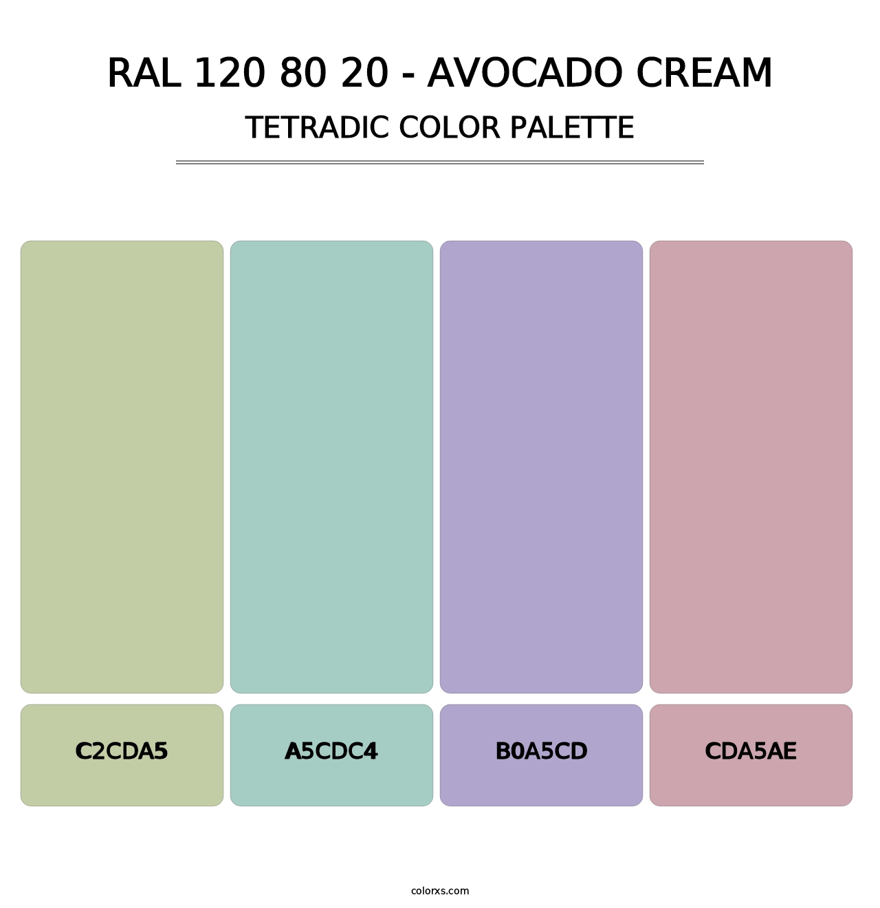 RAL 120 80 20 - Avocado Cream - Tetradic Color Palette