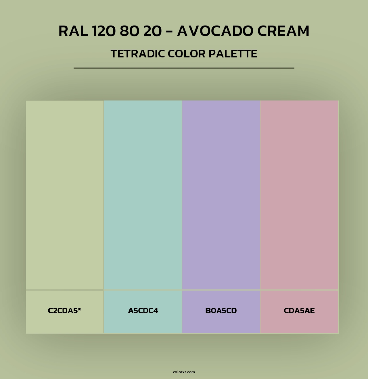 RAL 120 80 20 - Avocado Cream - Tetradic Color Palette