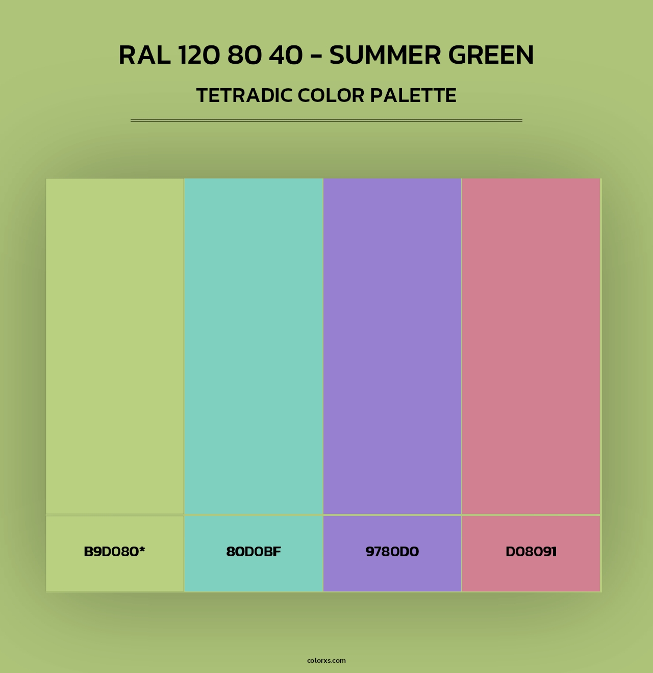 RAL 120 80 40 - Summer Green - Tetradic Color Palette