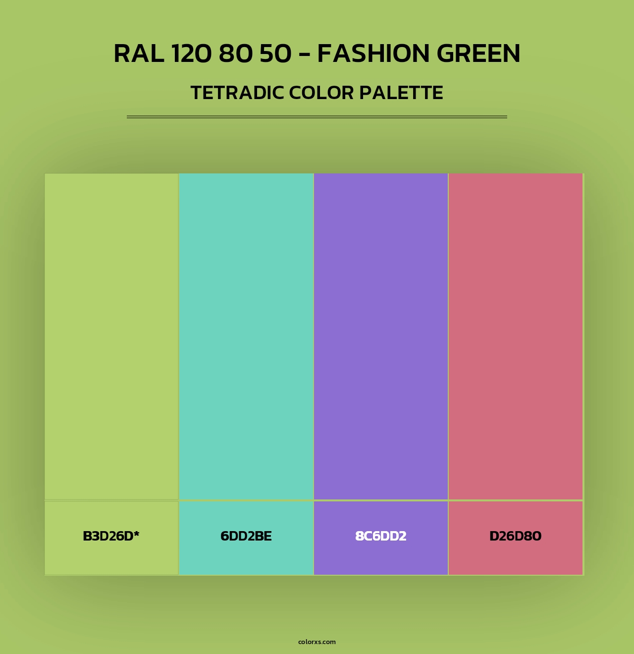 RAL 120 80 50 - Fashion Green - Tetradic Color Palette