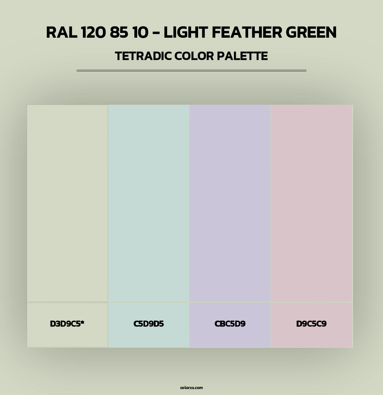 RAL 120 85 10 - Light Feather Green - Tetradic Color Palette