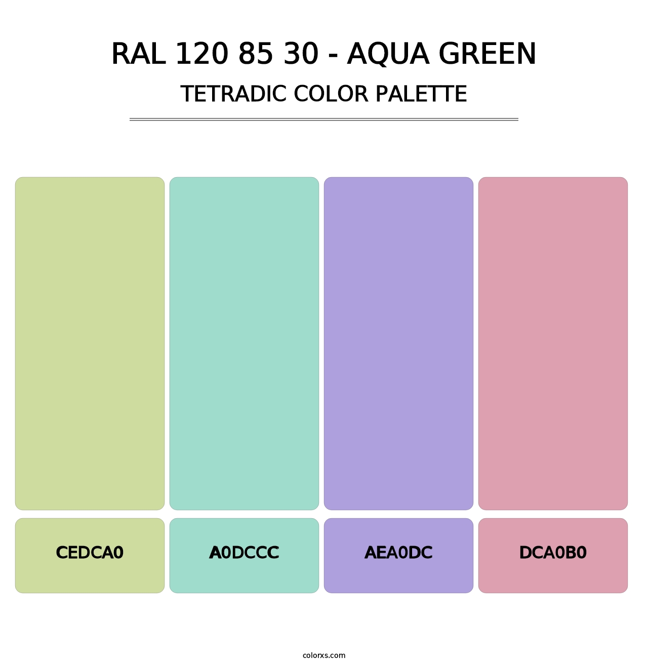 RAL 120 85 30 - Aqua Green - Tetradic Color Palette