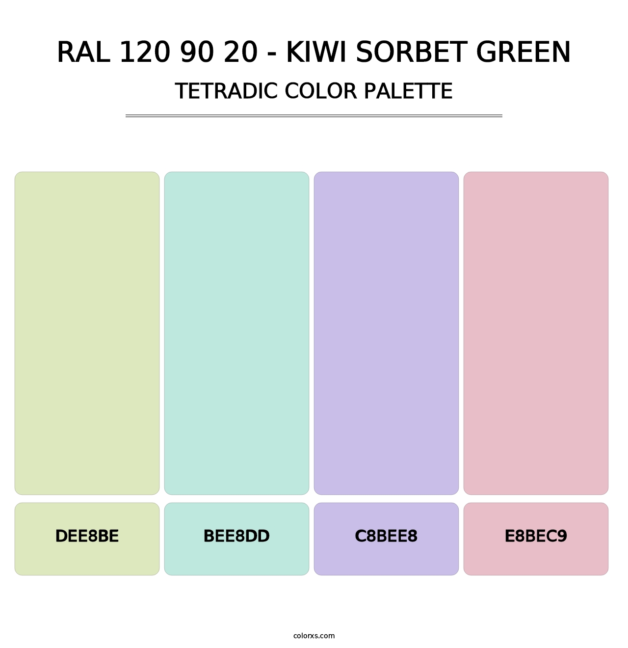 RAL 120 90 20 - Kiwi Sorbet Green - Tetradic Color Palette