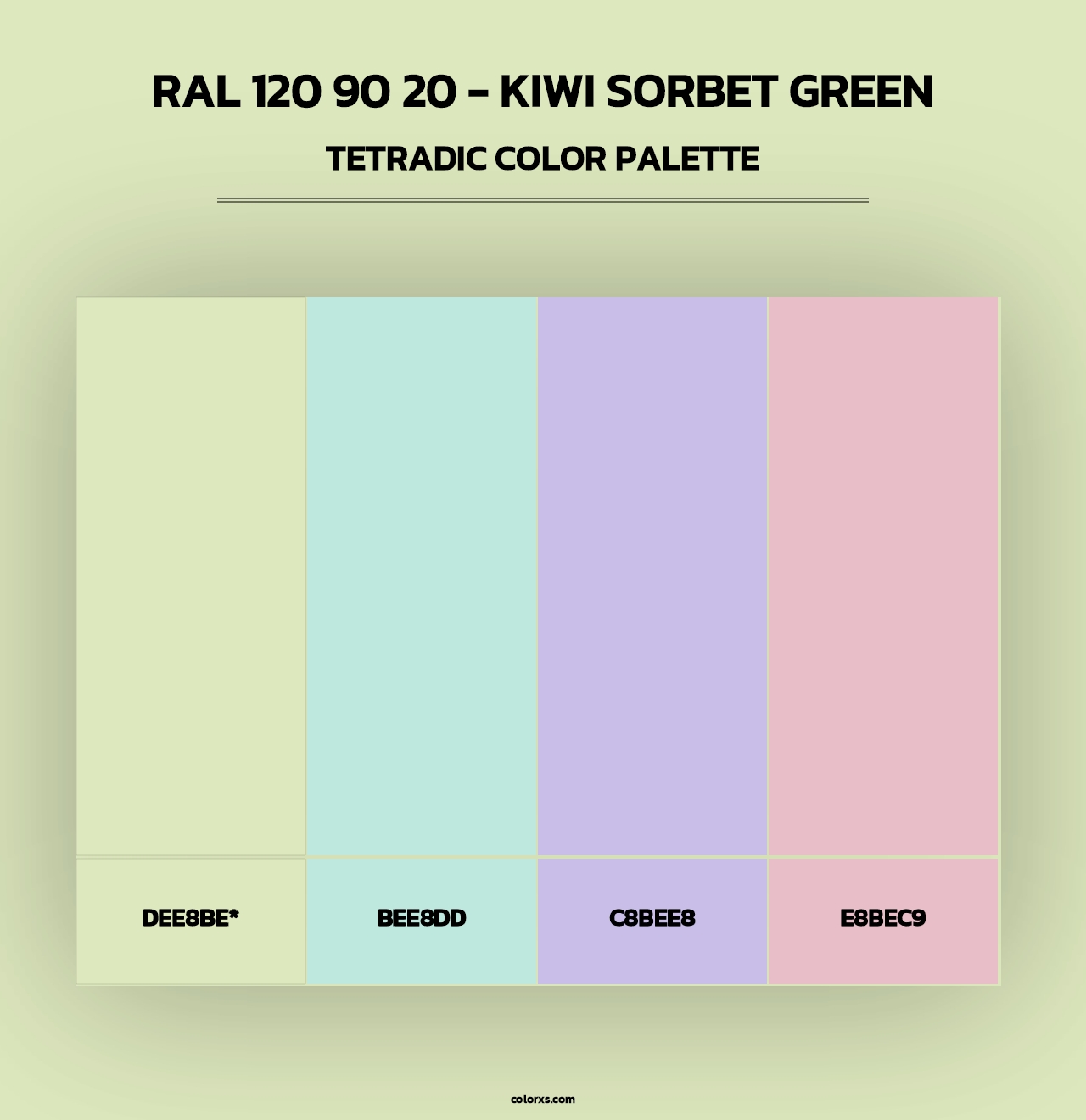 RAL 120 90 20 - Kiwi Sorbet Green - Tetradic Color Palette