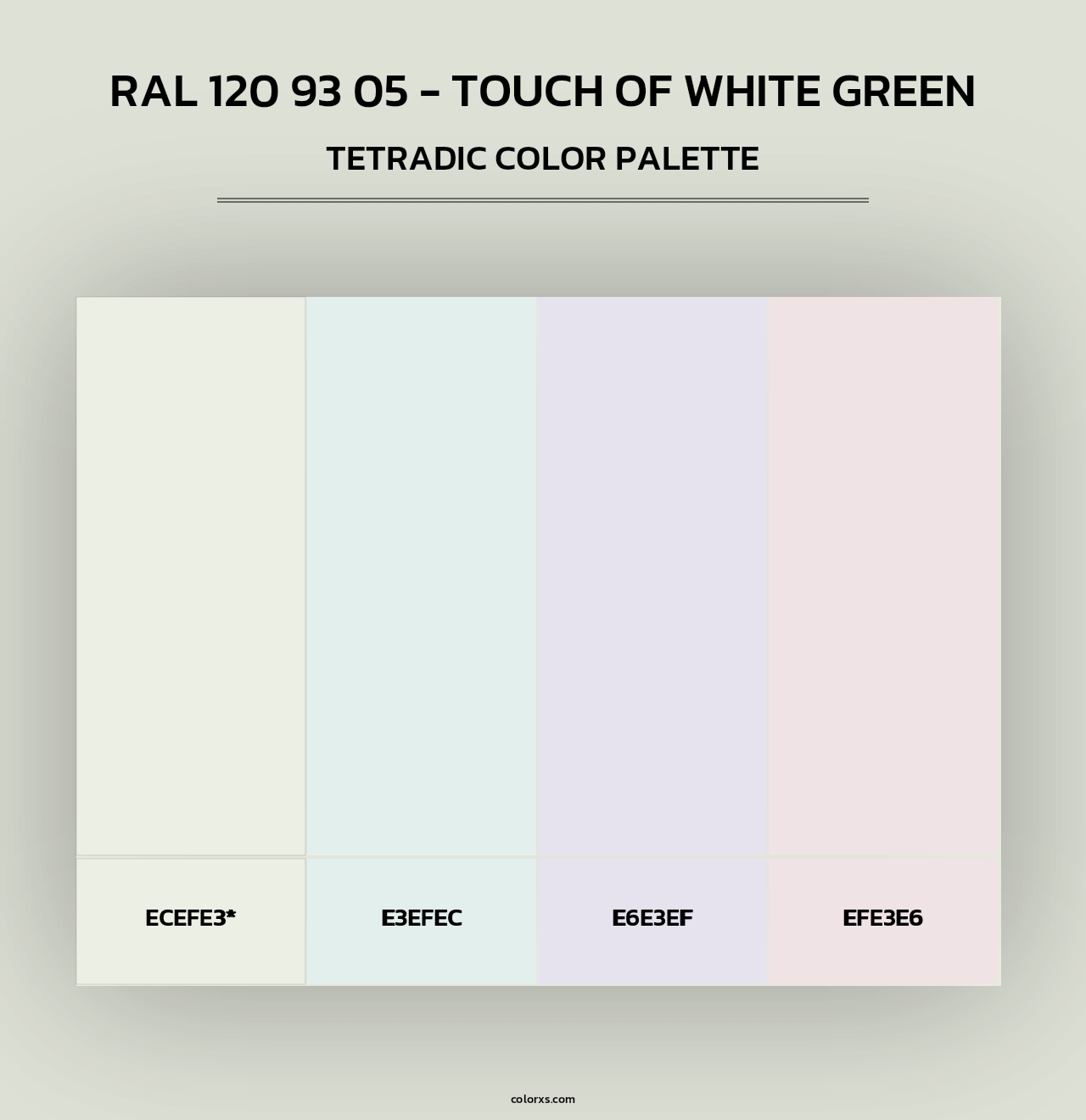 RAL 120 93 05 - Touch Of White Green - Tetradic Color Palette