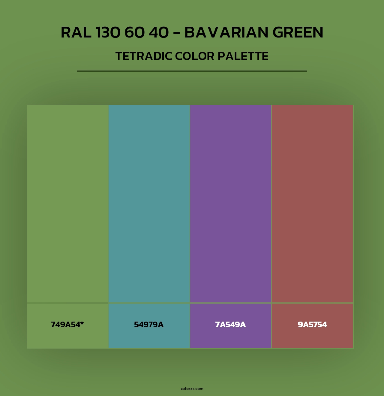 RAL 130 60 40 - Bavarian Green - Tetradic Color Palette