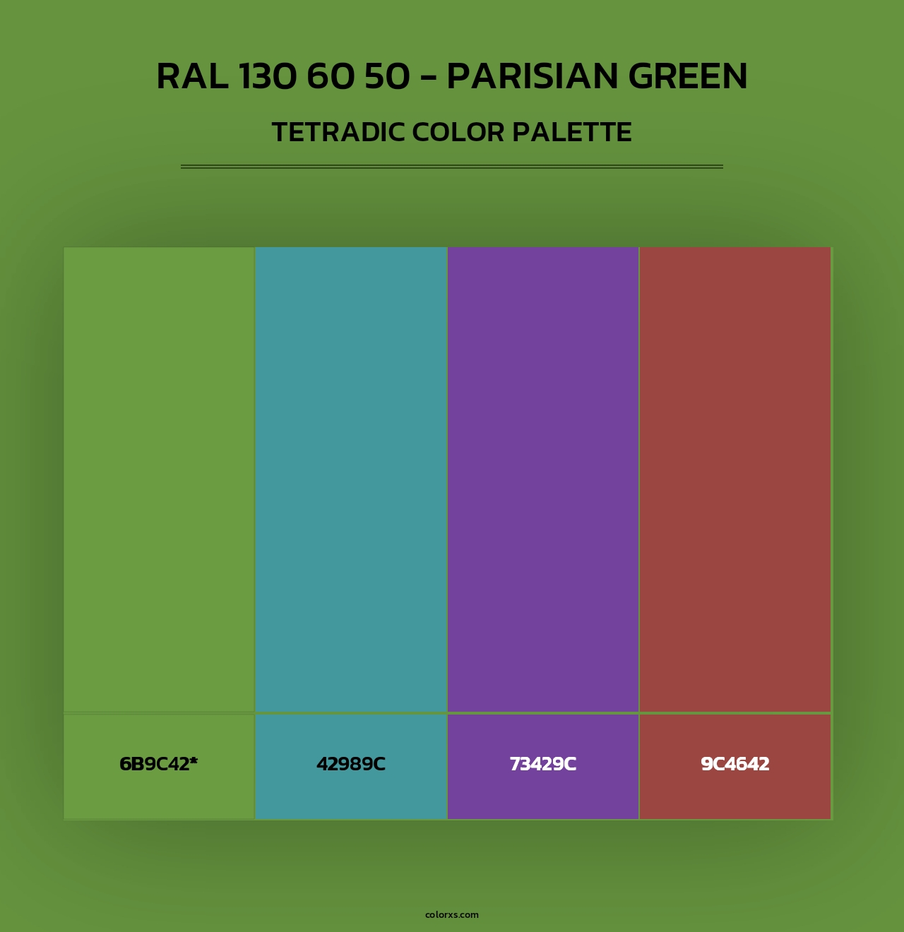 RAL 130 60 50 - Parisian Green - Tetradic Color Palette