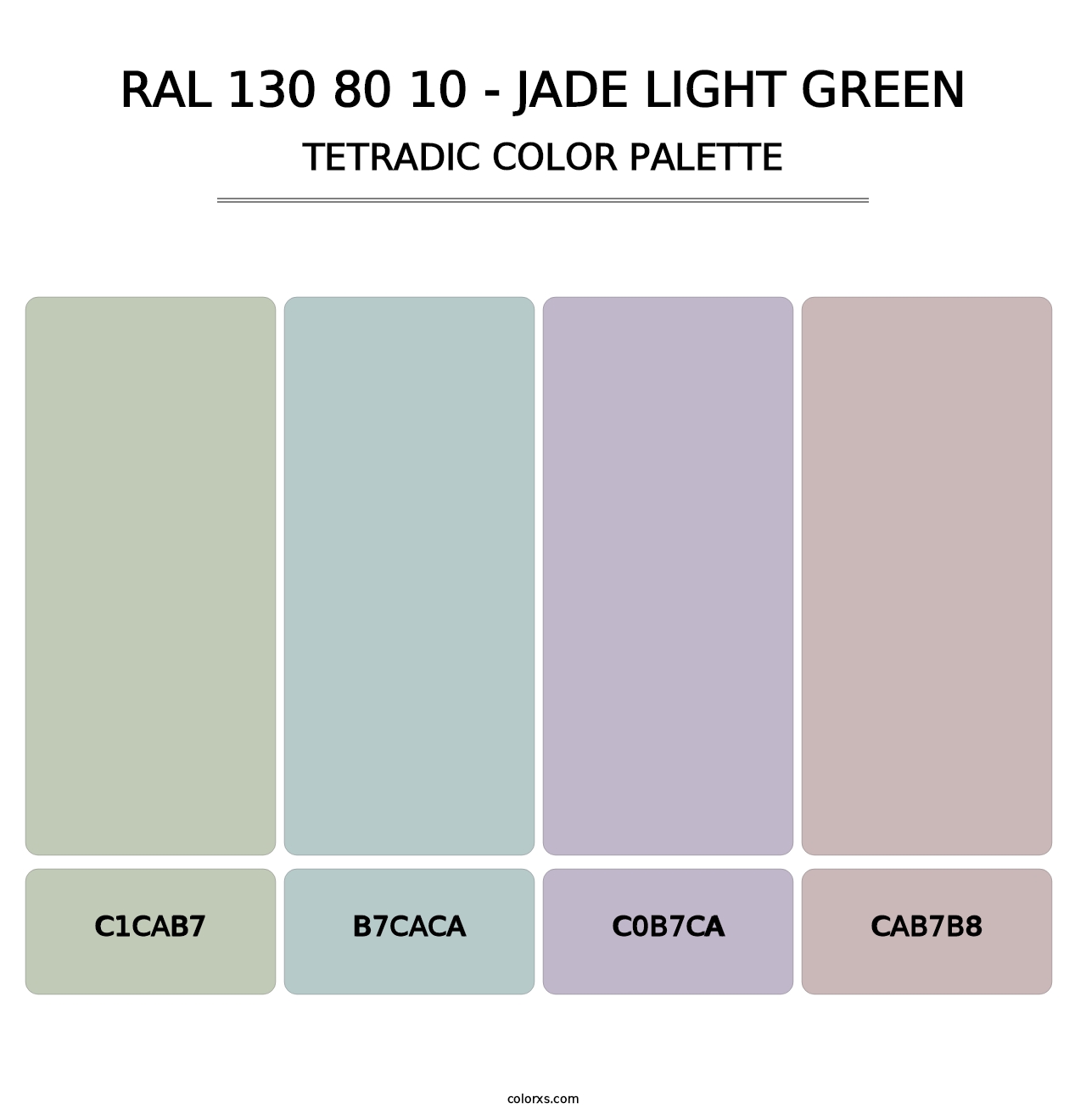 RAL 130 80 10 - Jade Light Green - Tetradic Color Palette