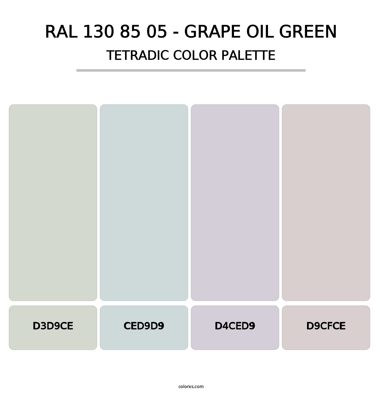 RAL 130 85 05 - Grape Oil Green - Tetradic Color Palette