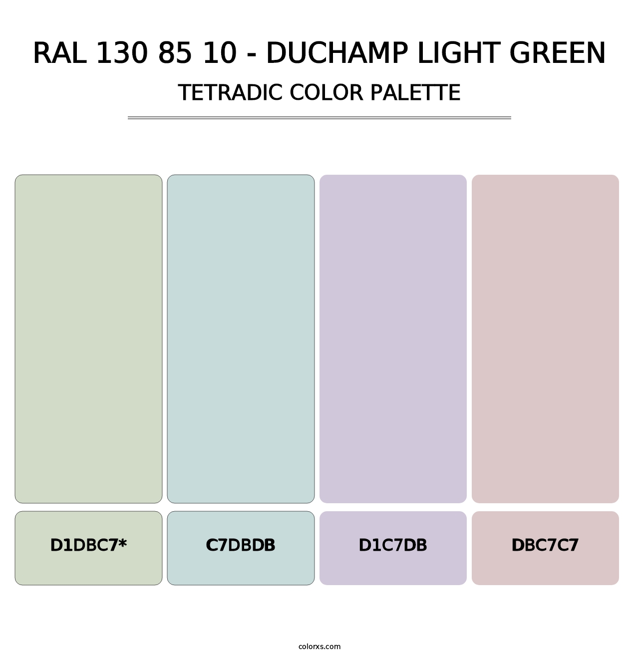 RAL 130 85 10 - Duchamp Light Green - Tetradic Color Palette