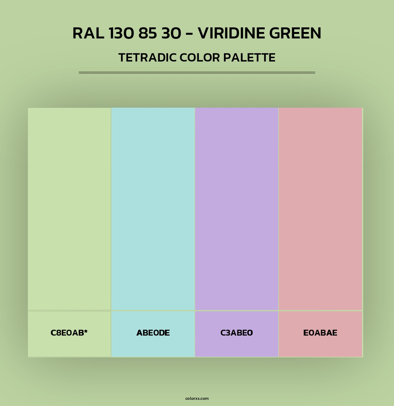 RAL 130 85 30 - Viridine Green - Tetradic Color Palette