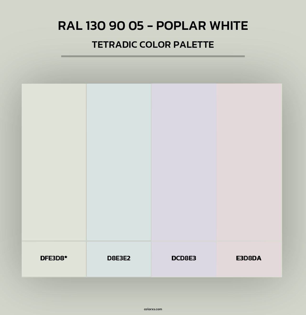 RAL 130 90 05 - Poplar White - Tetradic Color Palette