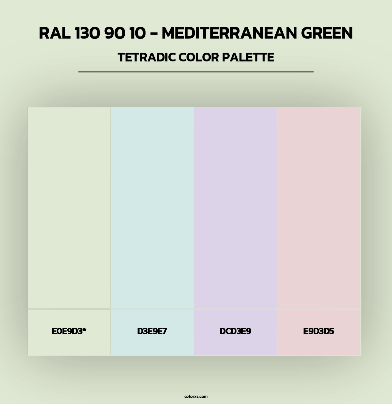 RAL 130 90 10 - Mediterranean Green - Tetradic Color Palette
