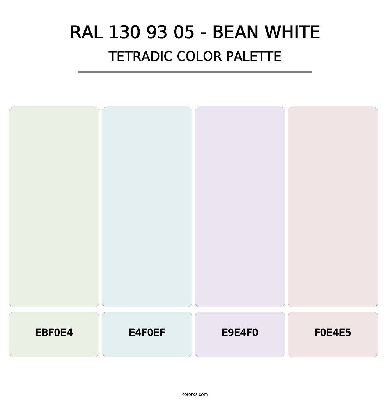 RAL 130 93 05 - Bean White - Tetradic Color Palette