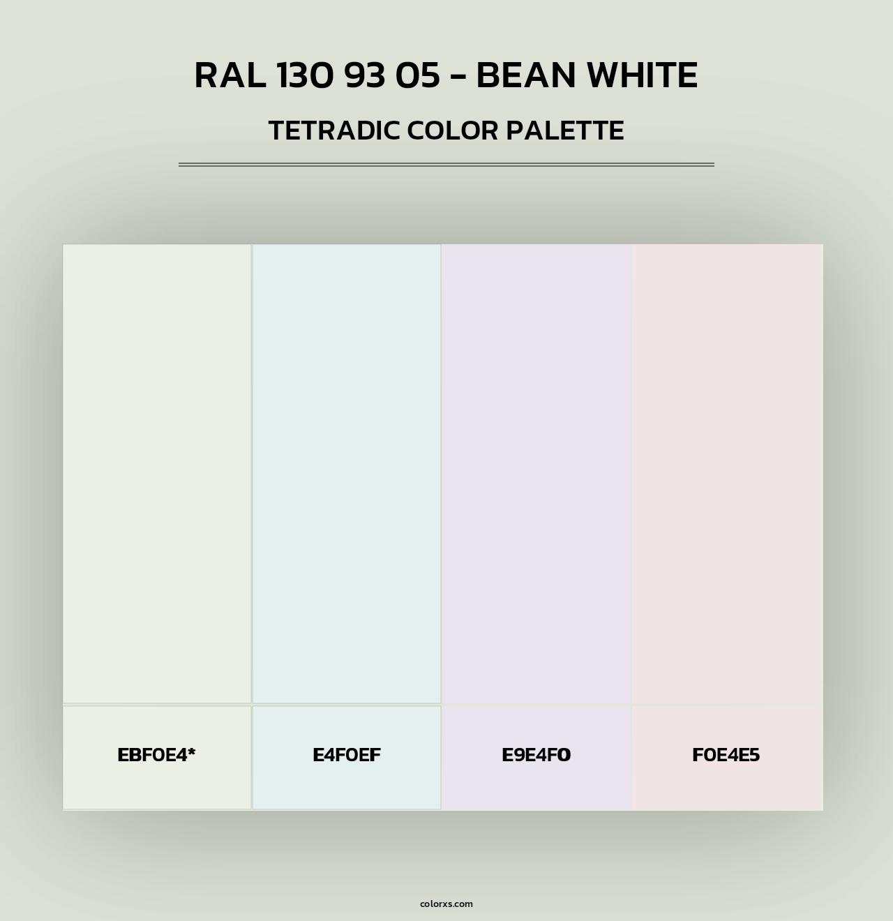 RAL 130 93 05 - Bean White - Tetradic Color Palette