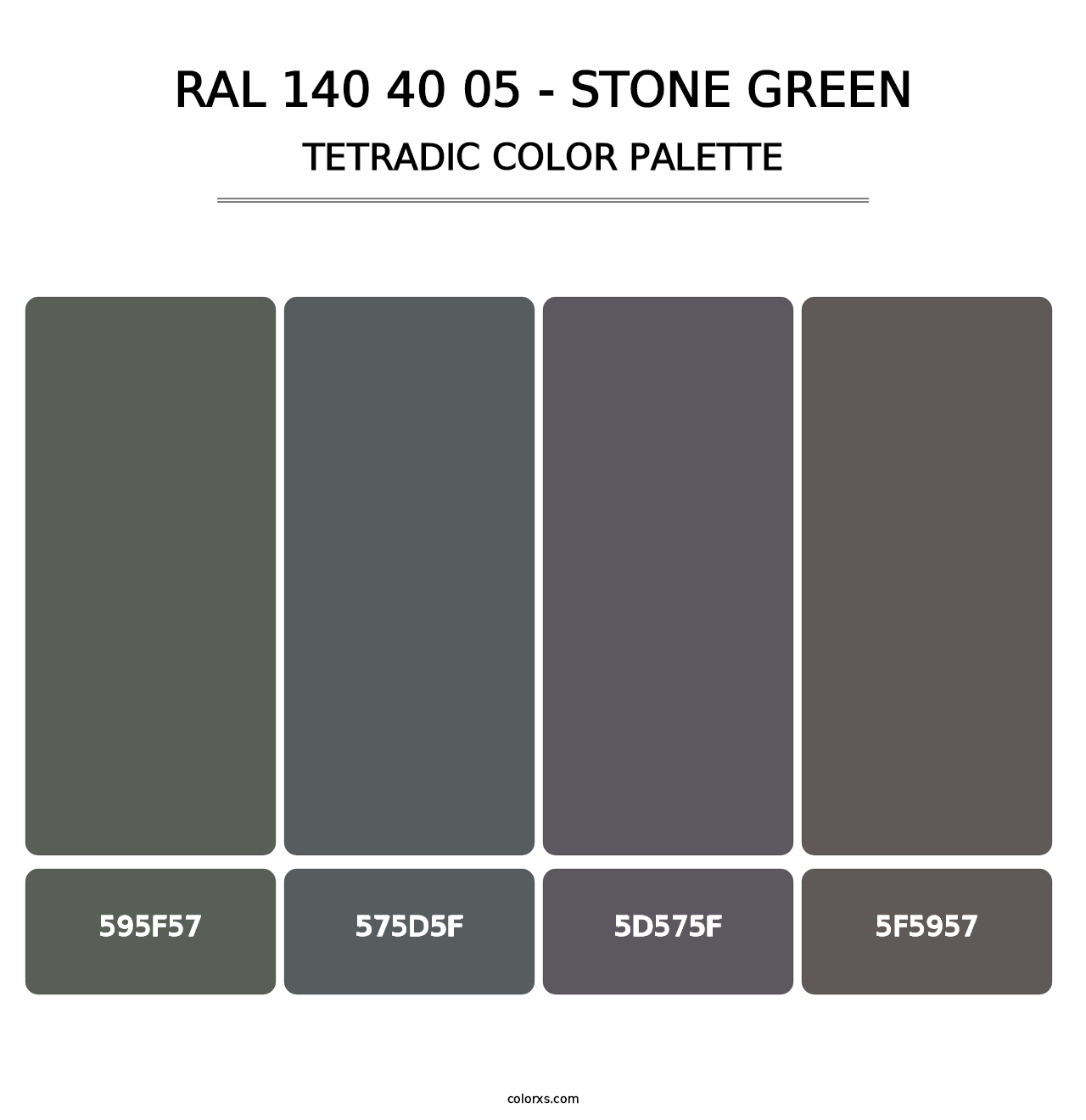 RAL 140 40 05 - Stone Green - Tetradic Color Palette