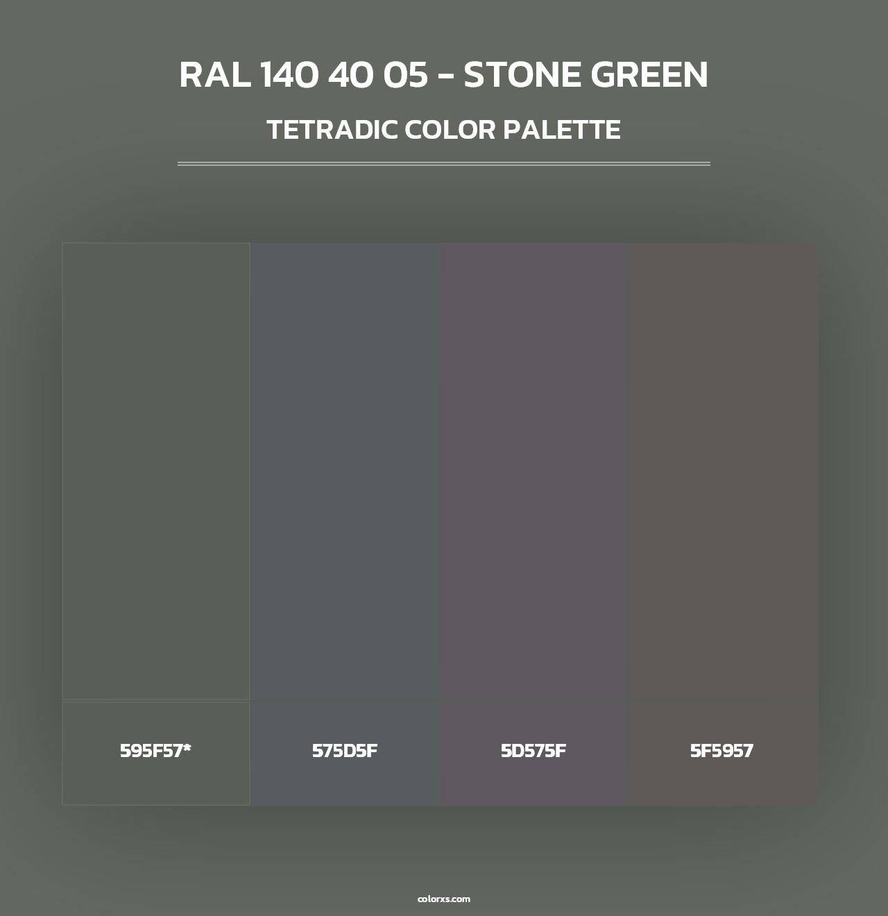 RAL 140 40 05 - Stone Green - Tetradic Color Palette