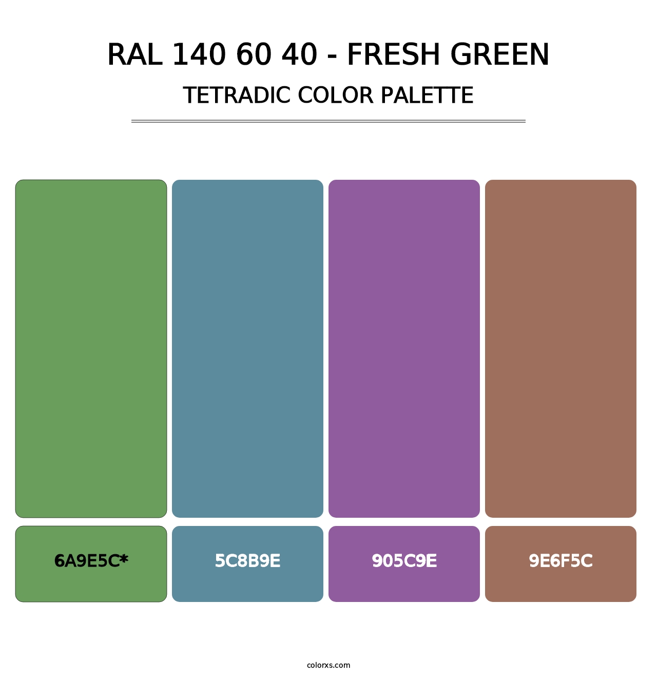 RAL 140 60 40 - Fresh Green - Tetradic Color Palette