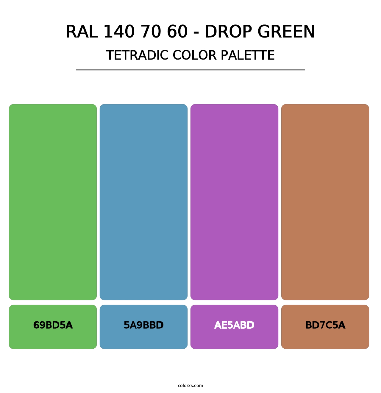 RAL 140 70 60 - Drop Green - Tetradic Color Palette