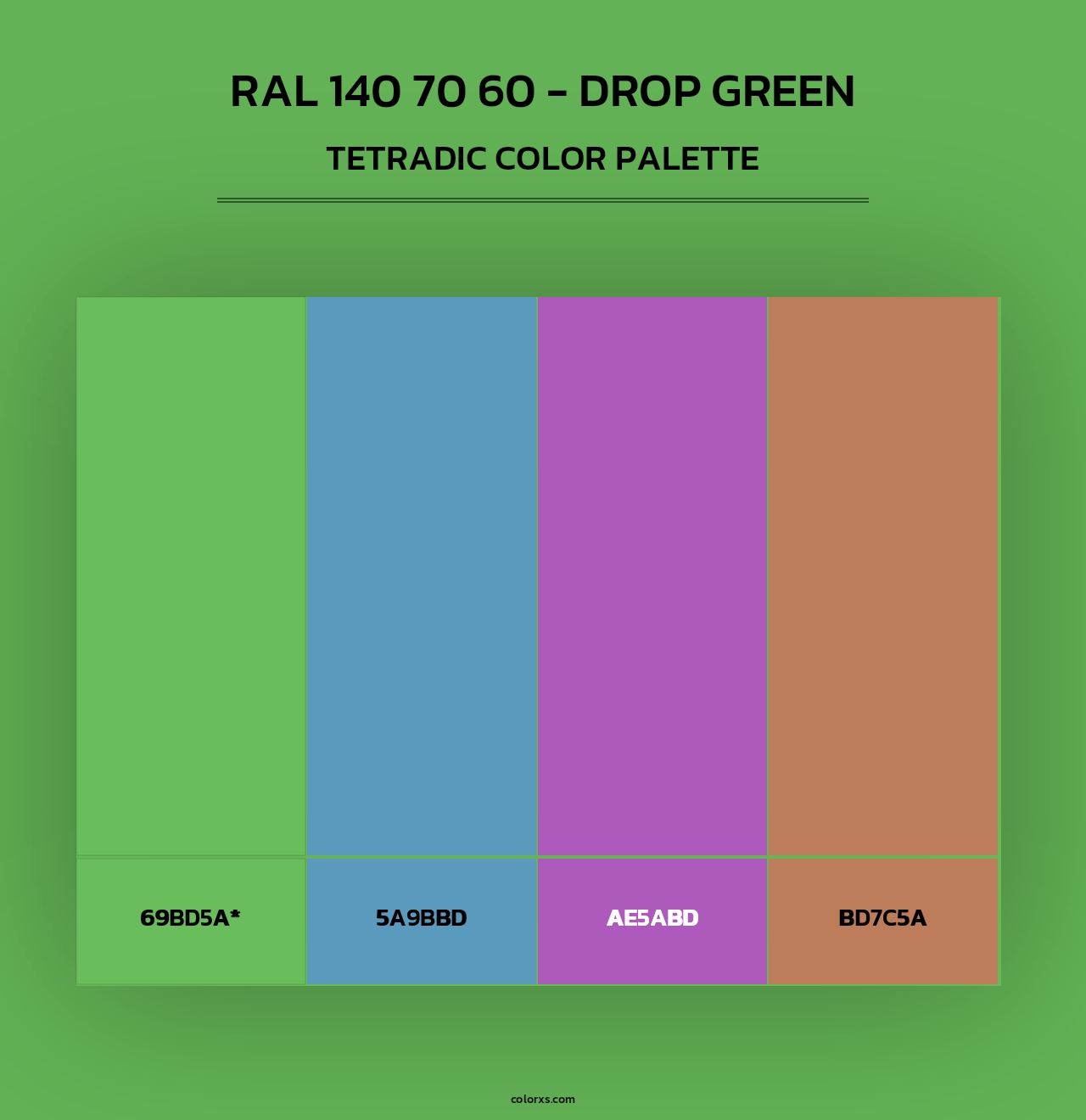 RAL 140 70 60 - Drop Green - Tetradic Color Palette