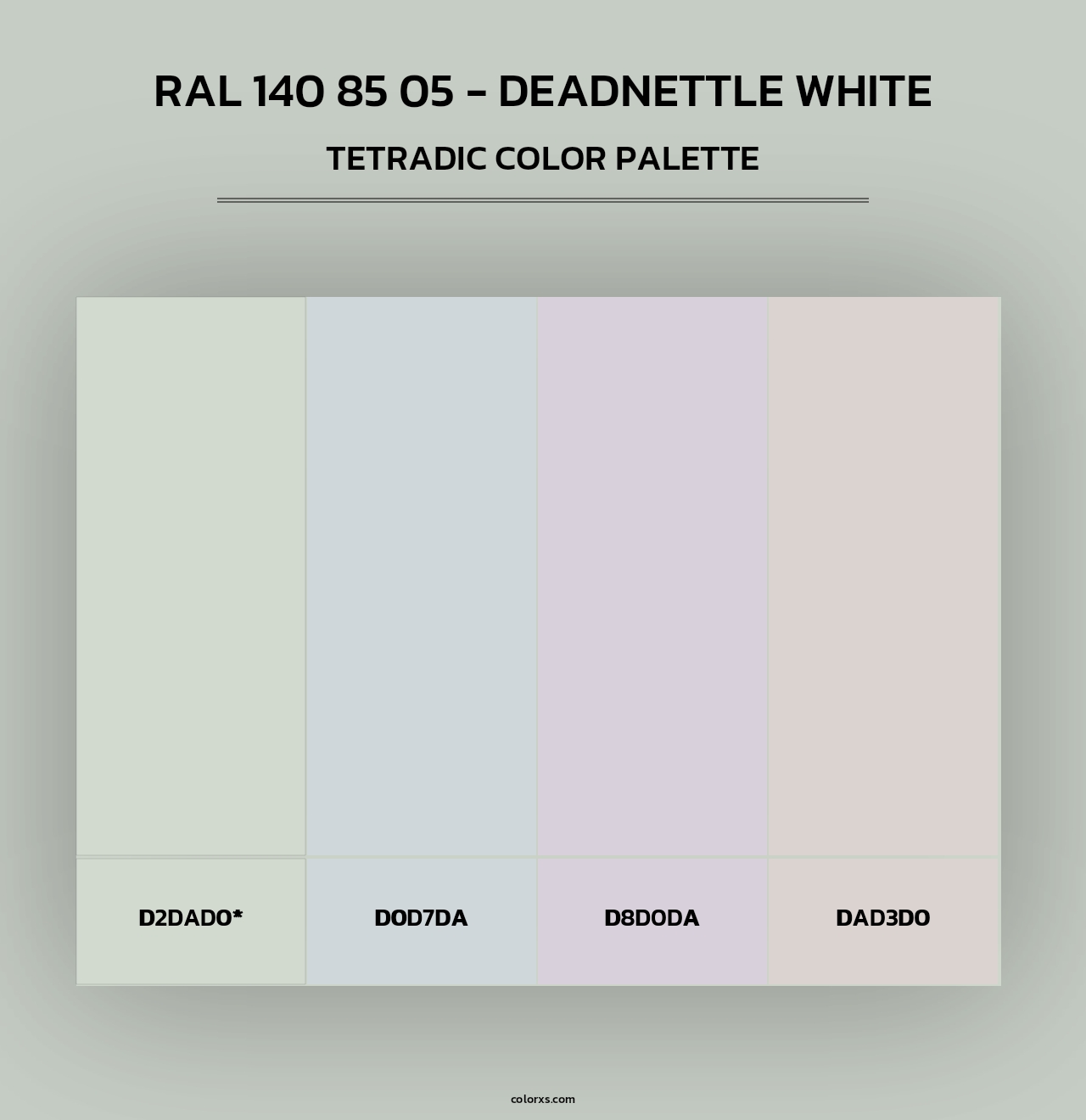 RAL 140 85 05 - Deadnettle White - Tetradic Color Palette