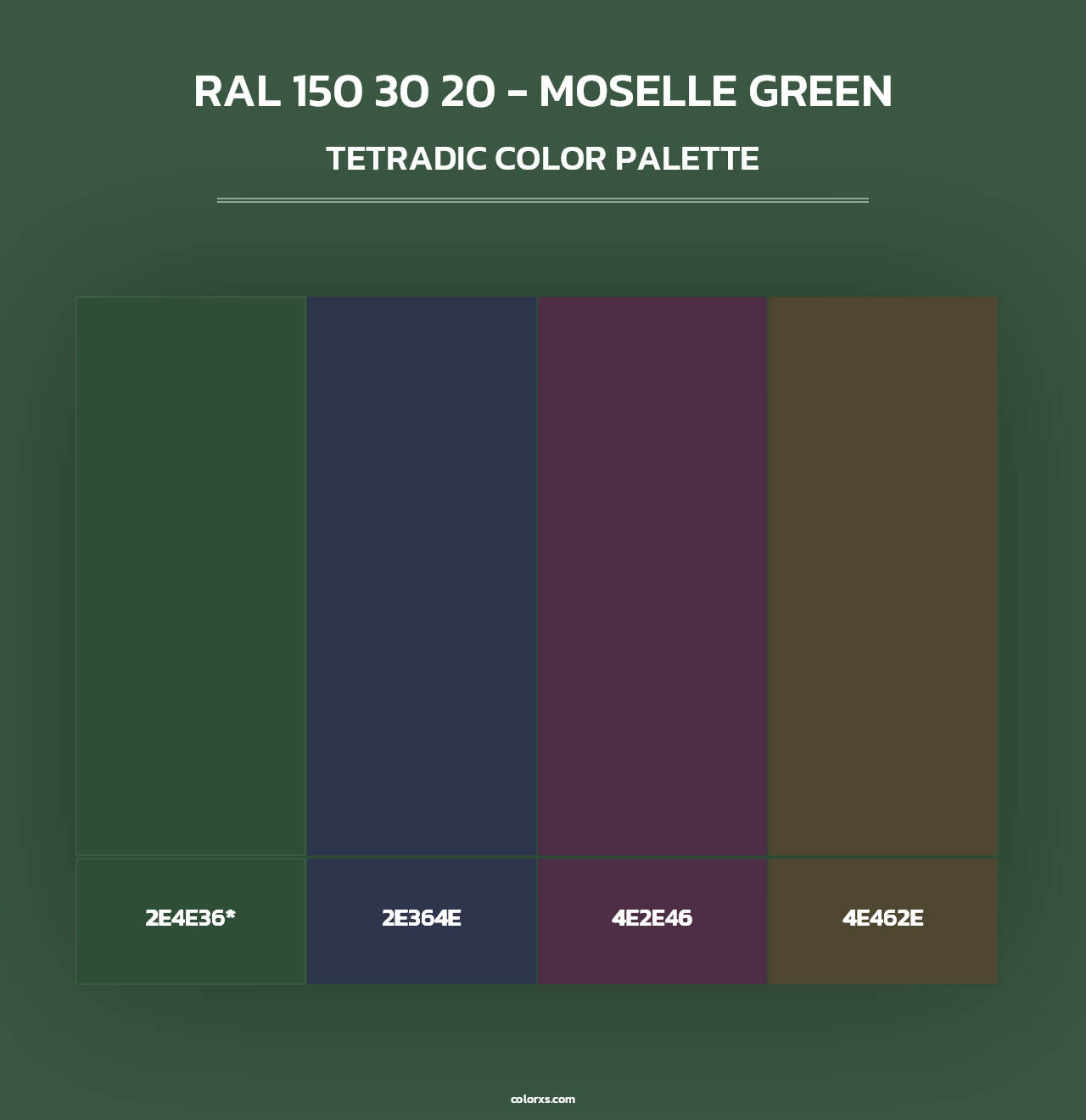 RAL 150 30 20 - Moselle Green - Tetradic Color Palette