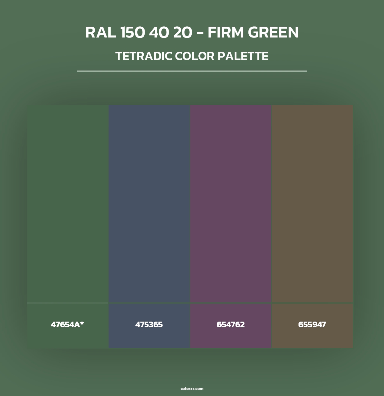 RAL 150 40 20 - Firm Green - Tetradic Color Palette