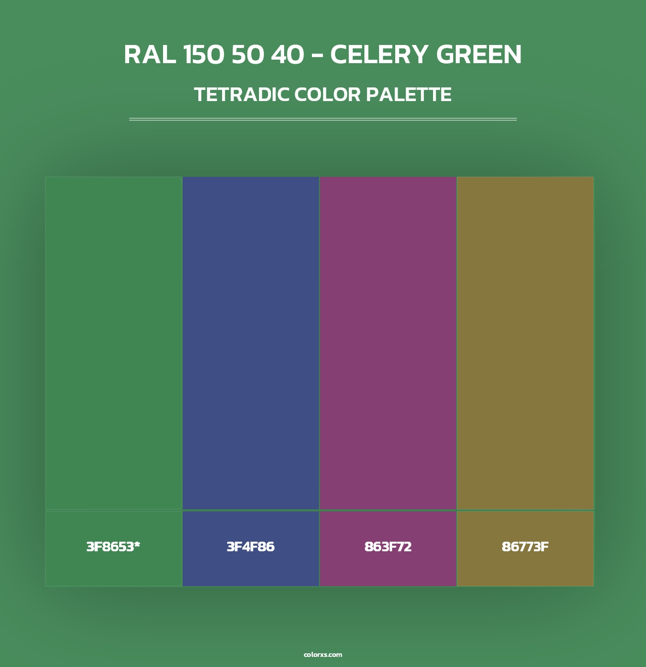 RAL 150 50 40 - Celery Green - Tetradic Color Palette