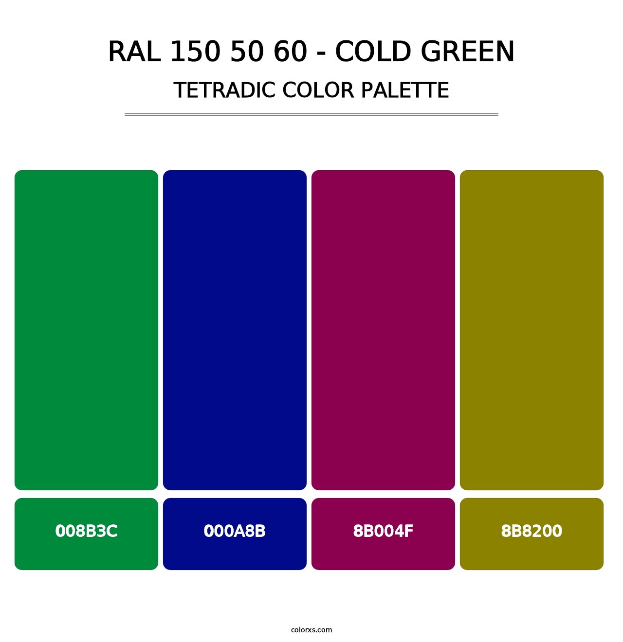 RAL 150 50 60 - Cold Green - Tetradic Color Palette
