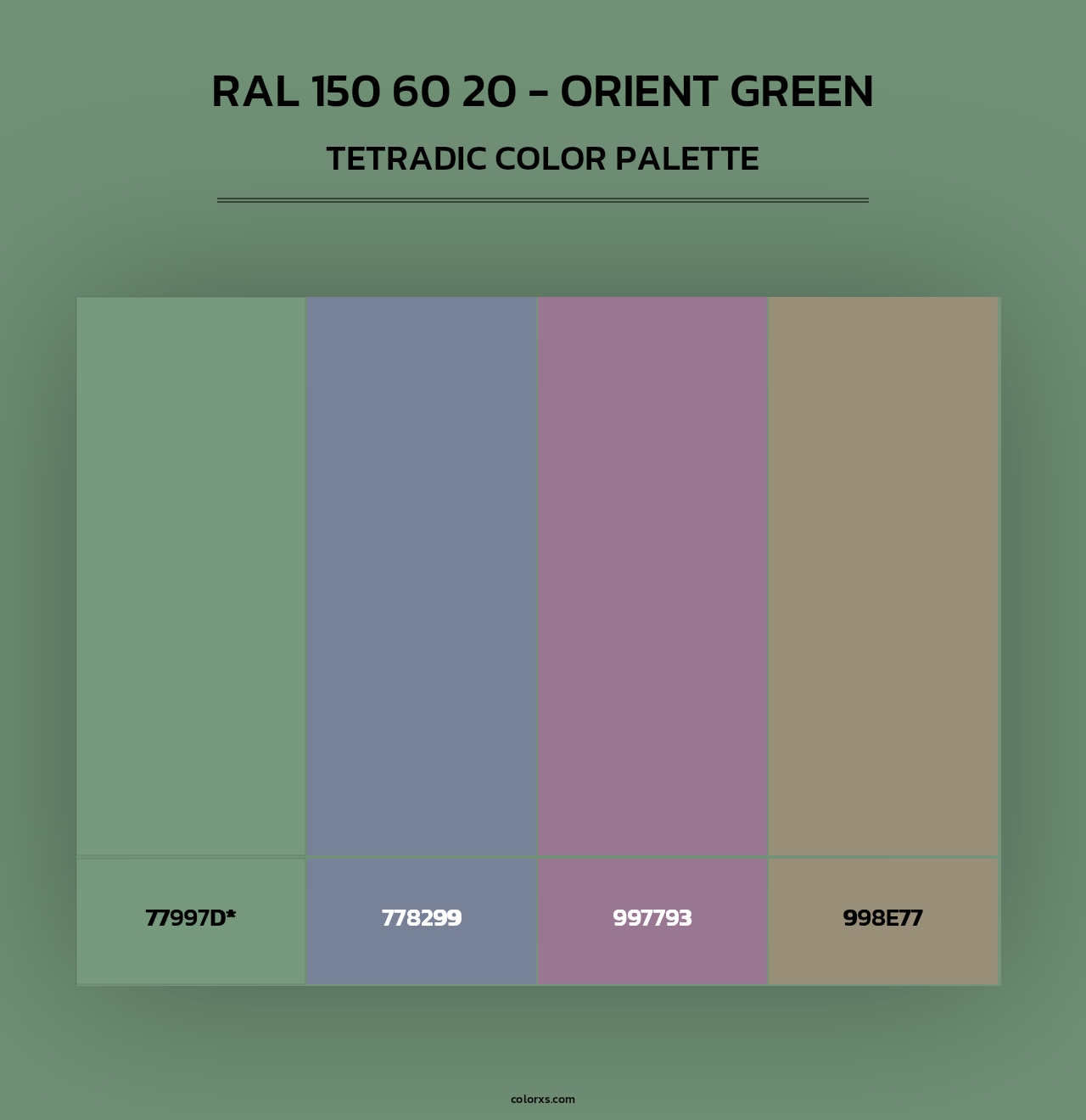 RAL 150 60 20 - Orient Green - Tetradic Color Palette
