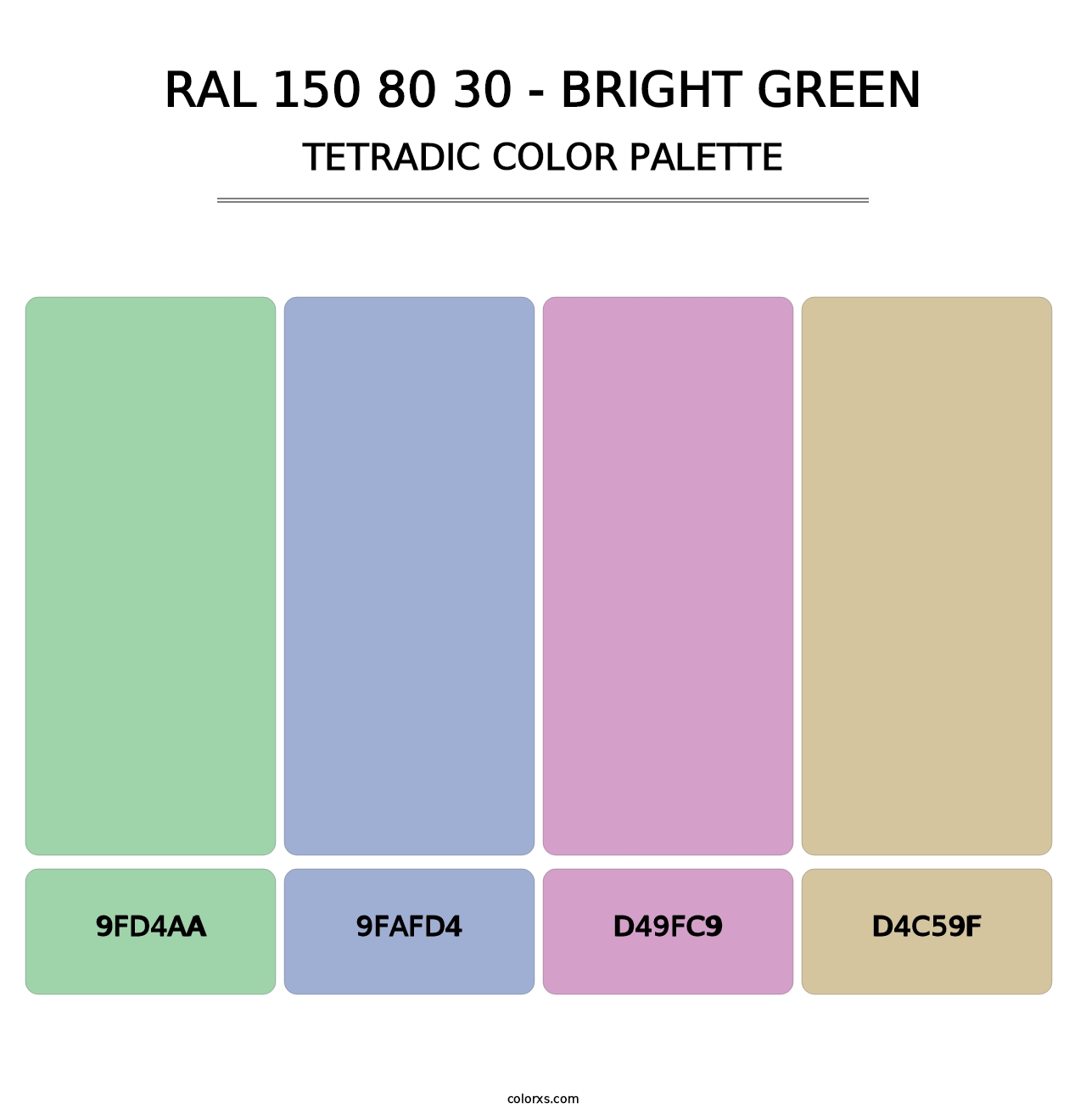 RAL 150 80 30 - Bright Green - Tetradic Color Palette