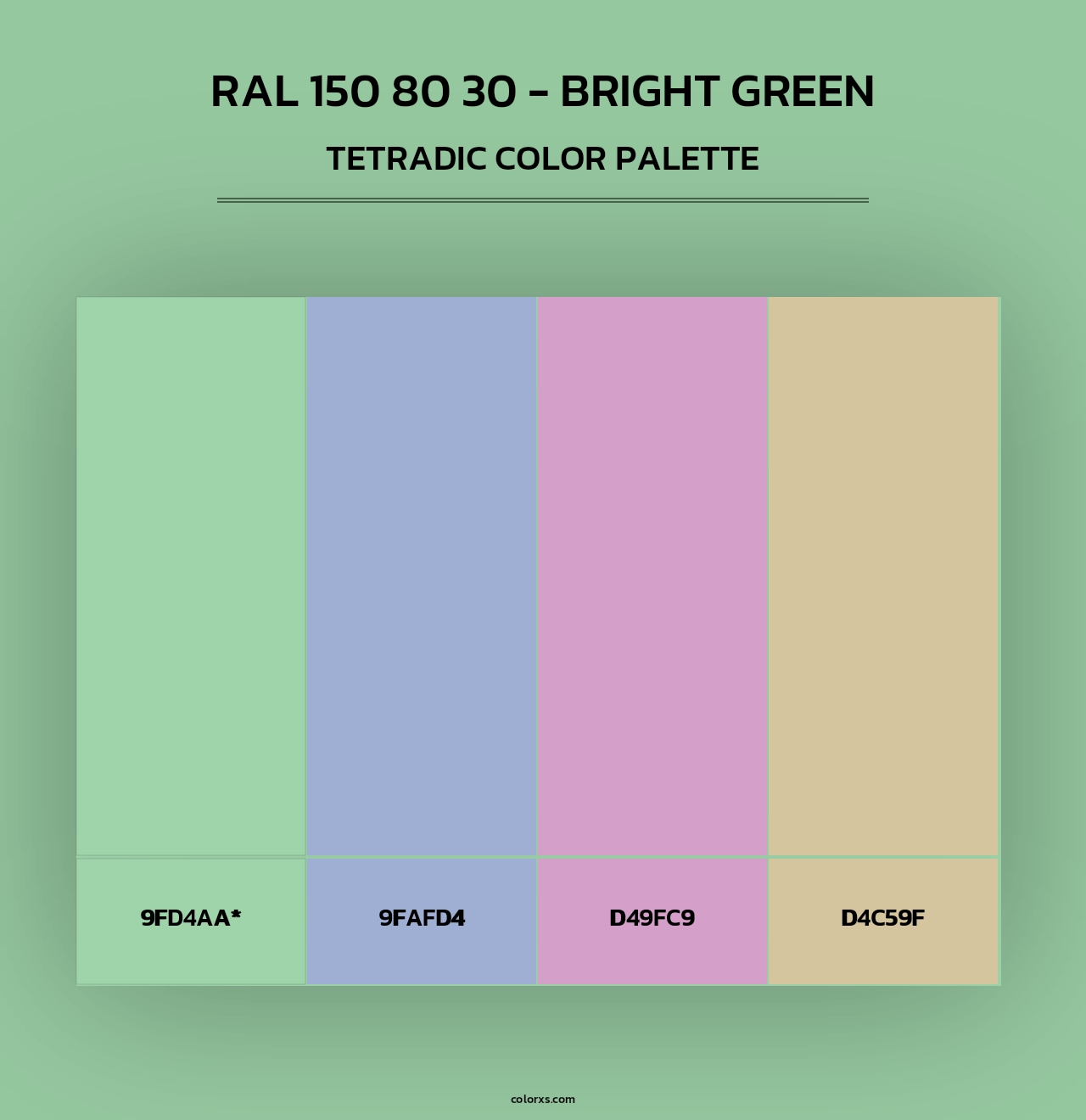RAL 150 80 30 - Bright Green - Tetradic Color Palette