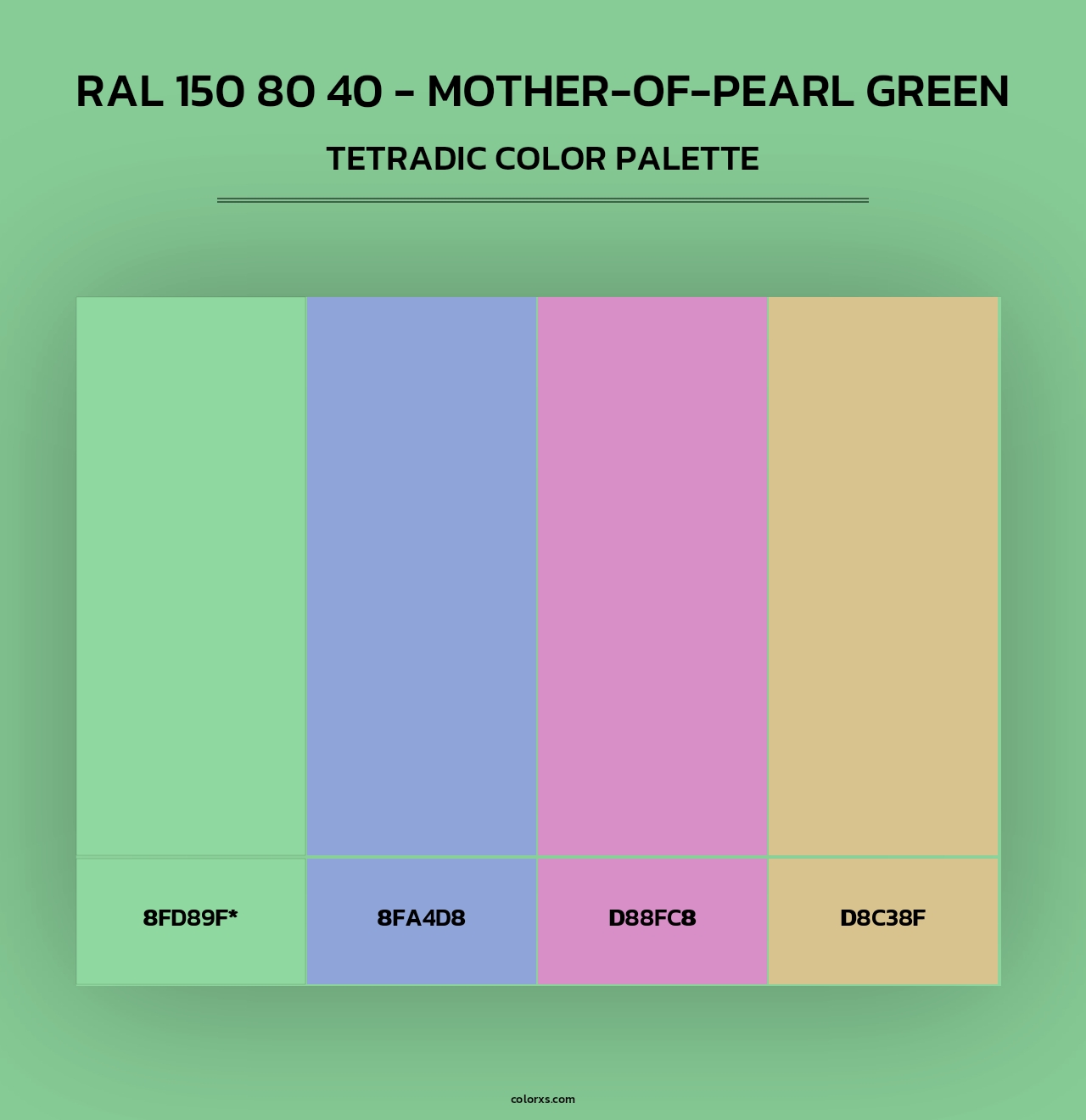 RAL 150 80 40 - Mother-Of-Pearl Green - Tetradic Color Palette