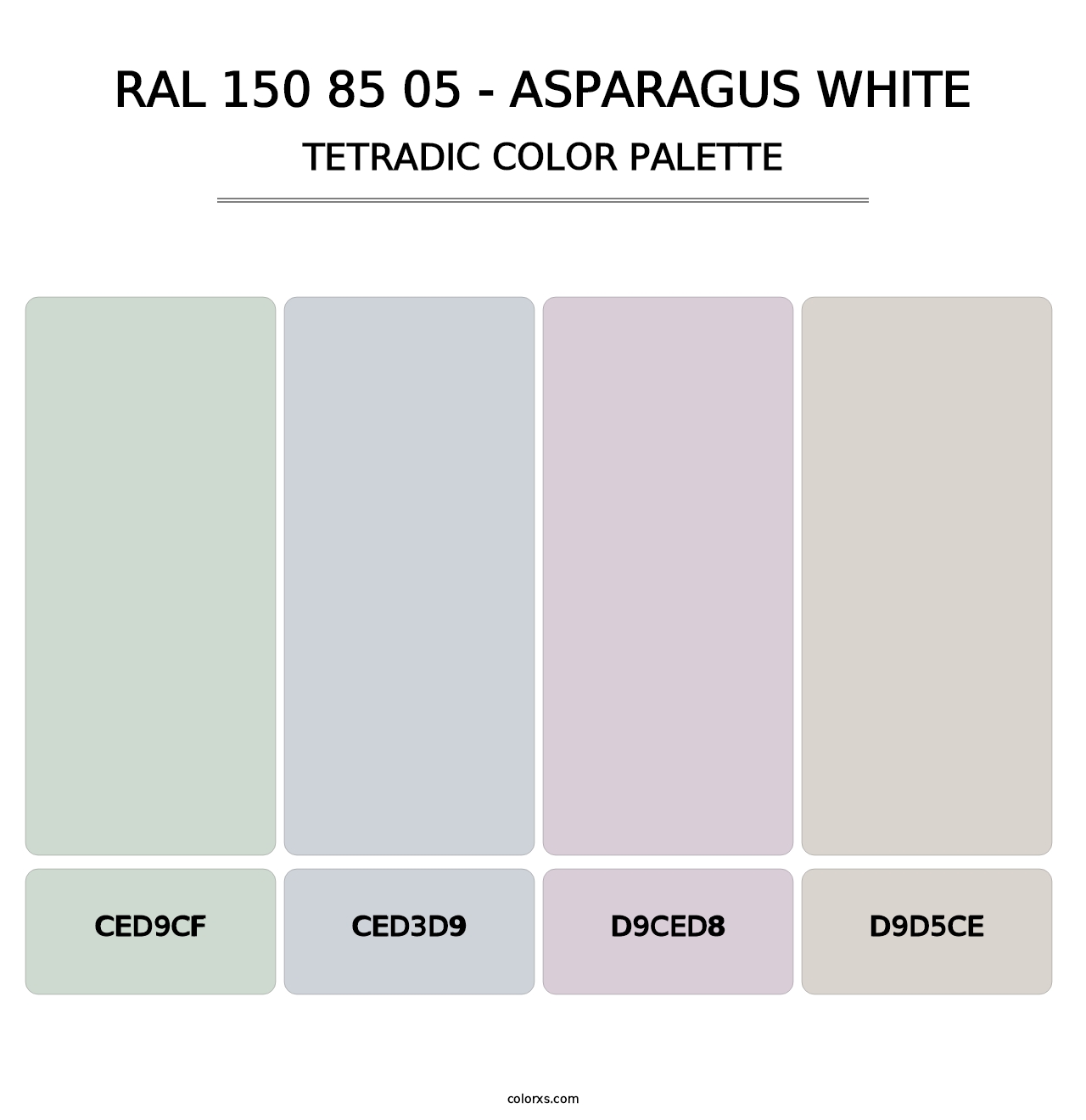RAL 150 85 05 - Asparagus White - Tetradic Color Palette