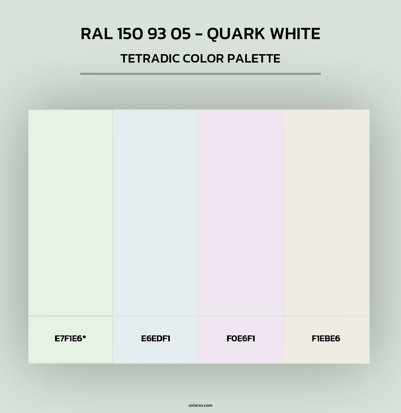RAL 150 93 05 - Quark White - Tetradic Color Palette