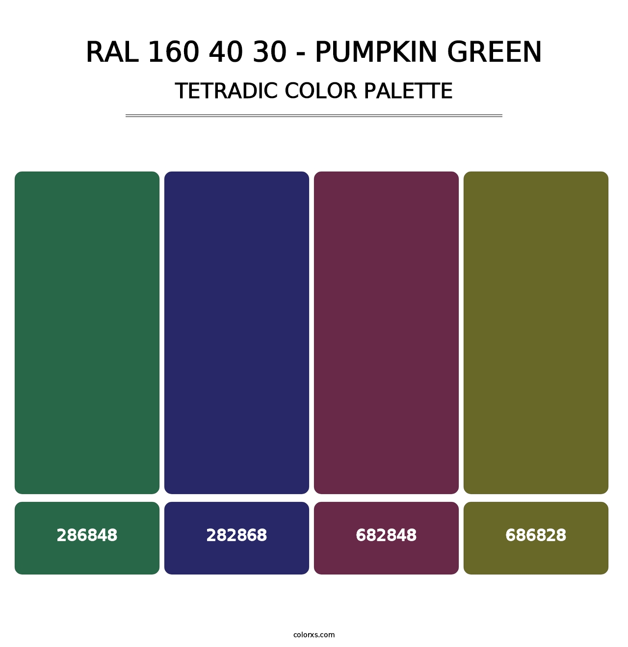 RAL 160 40 30 - Pumpkin Green - Tetradic Color Palette