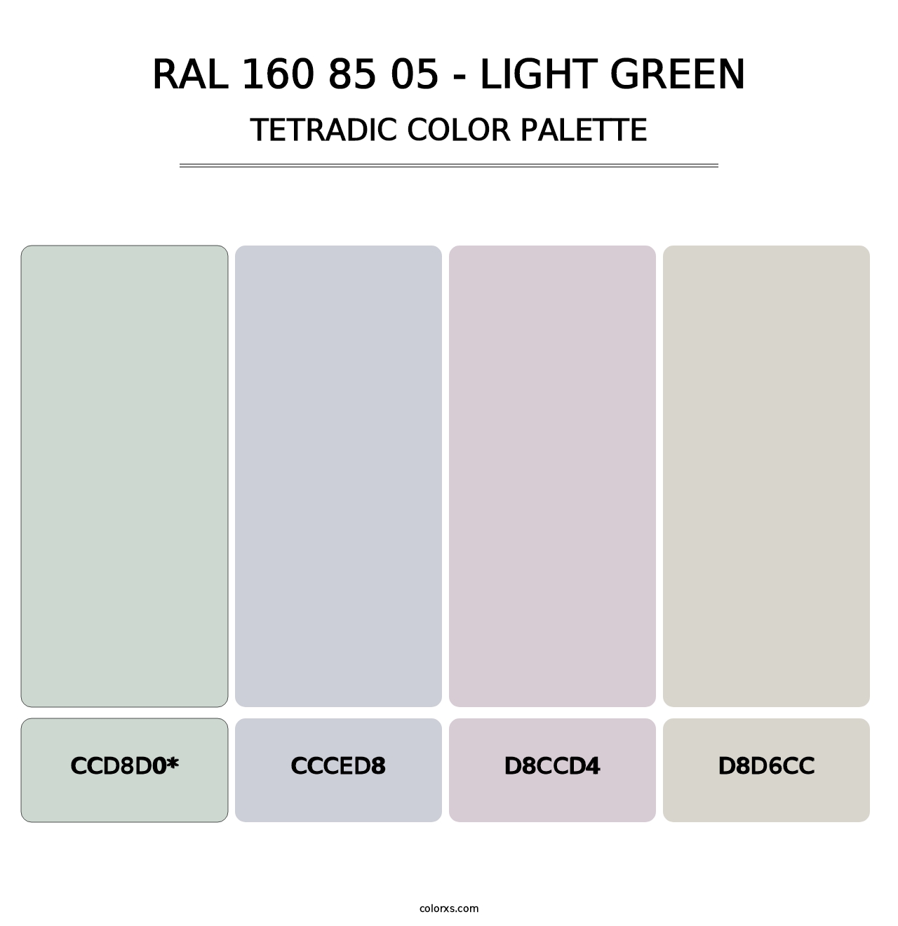 RAL 160 85 05 - Light Green - Tetradic Color Palette