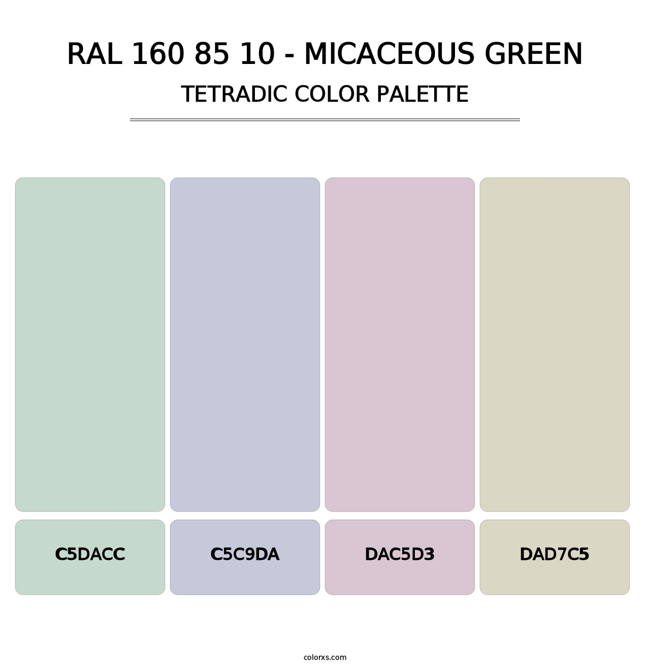 RAL 160 85 10 - Micaceous Green - Tetradic Color Palette