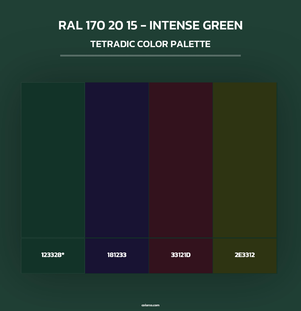 RAL 170 20 15 - Intense Green - Tetradic Color Palette