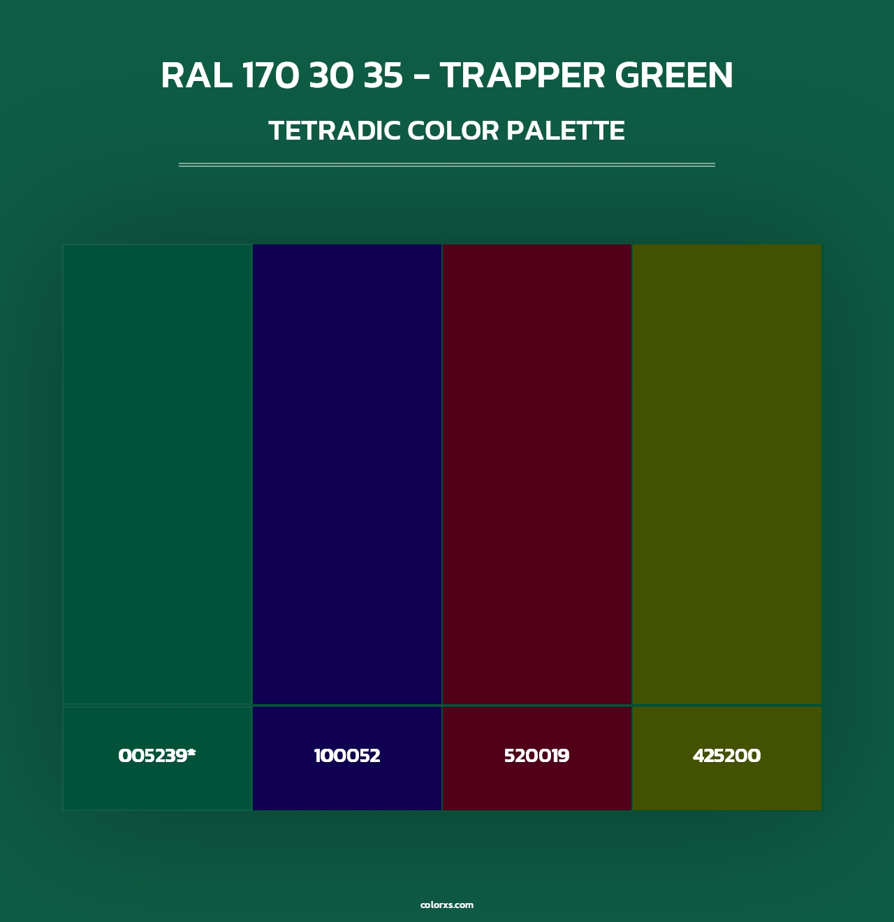 RAL 170 30 35 - Trapper Green - Tetradic Color Palette