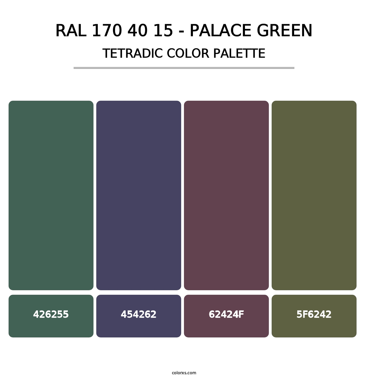 RAL 170 40 15 - Palace Green - Tetradic Color Palette