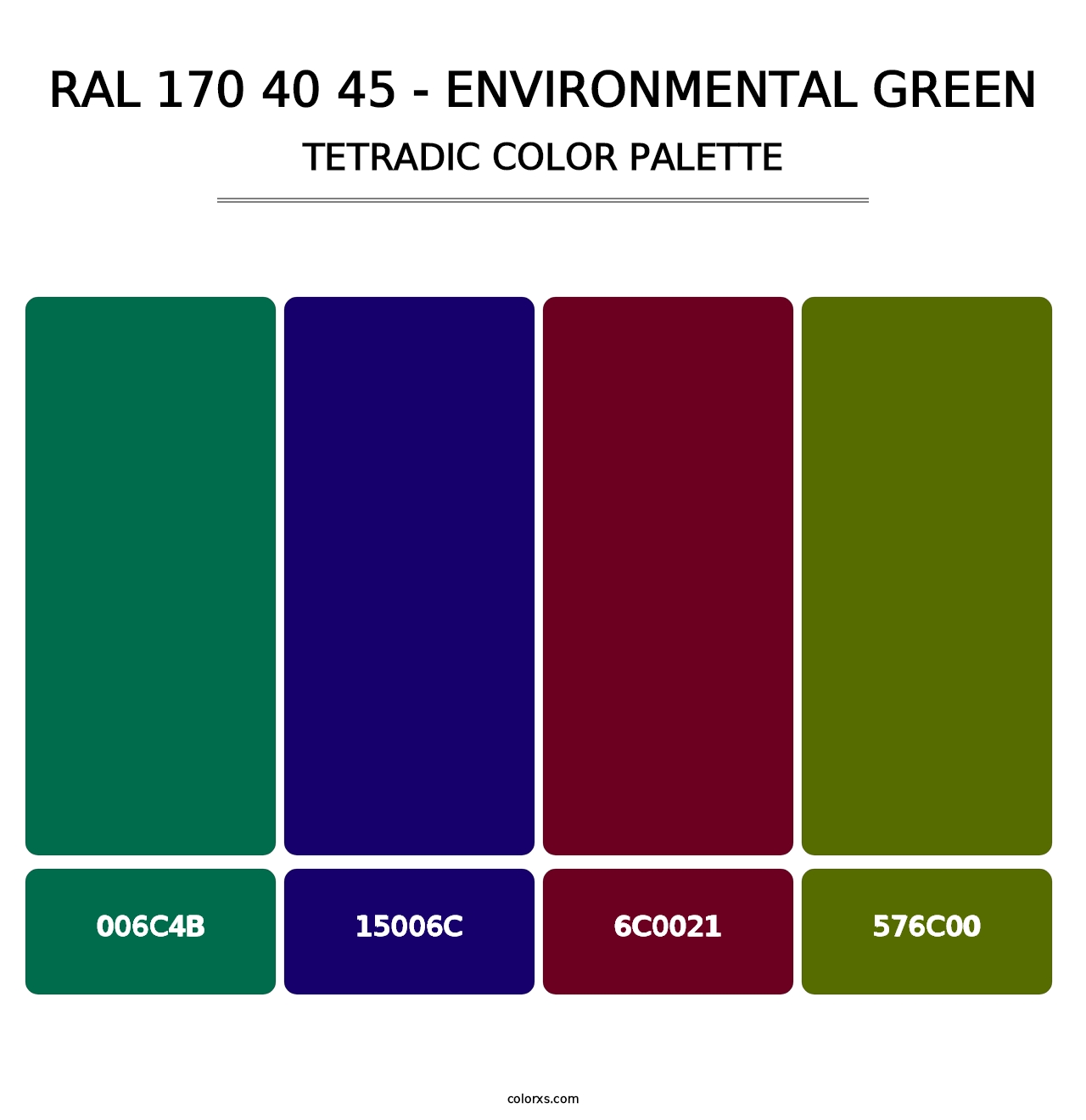 RAL 170 40 45 - Environmental Green - Tetradic Color Palette