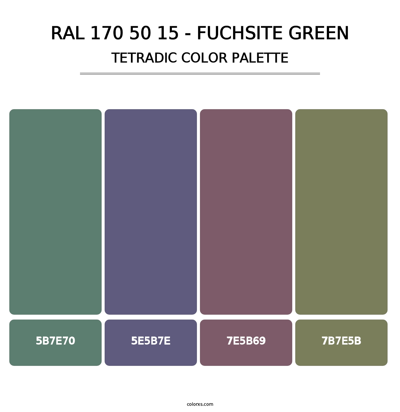 RAL 170 50 15 - Fuchsite Green - Tetradic Color Palette