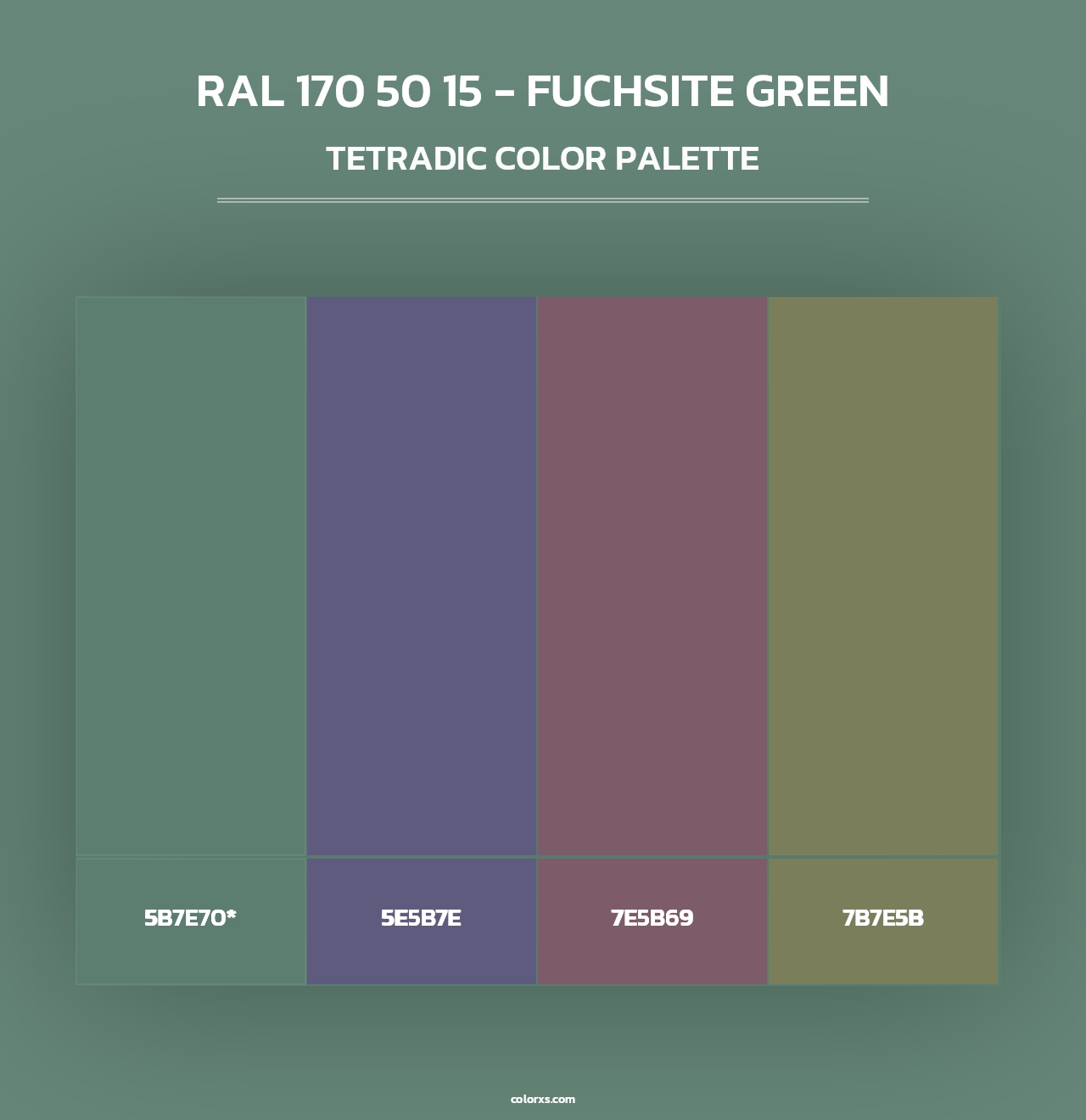 RAL 170 50 15 - Fuchsite Green - Tetradic Color Palette