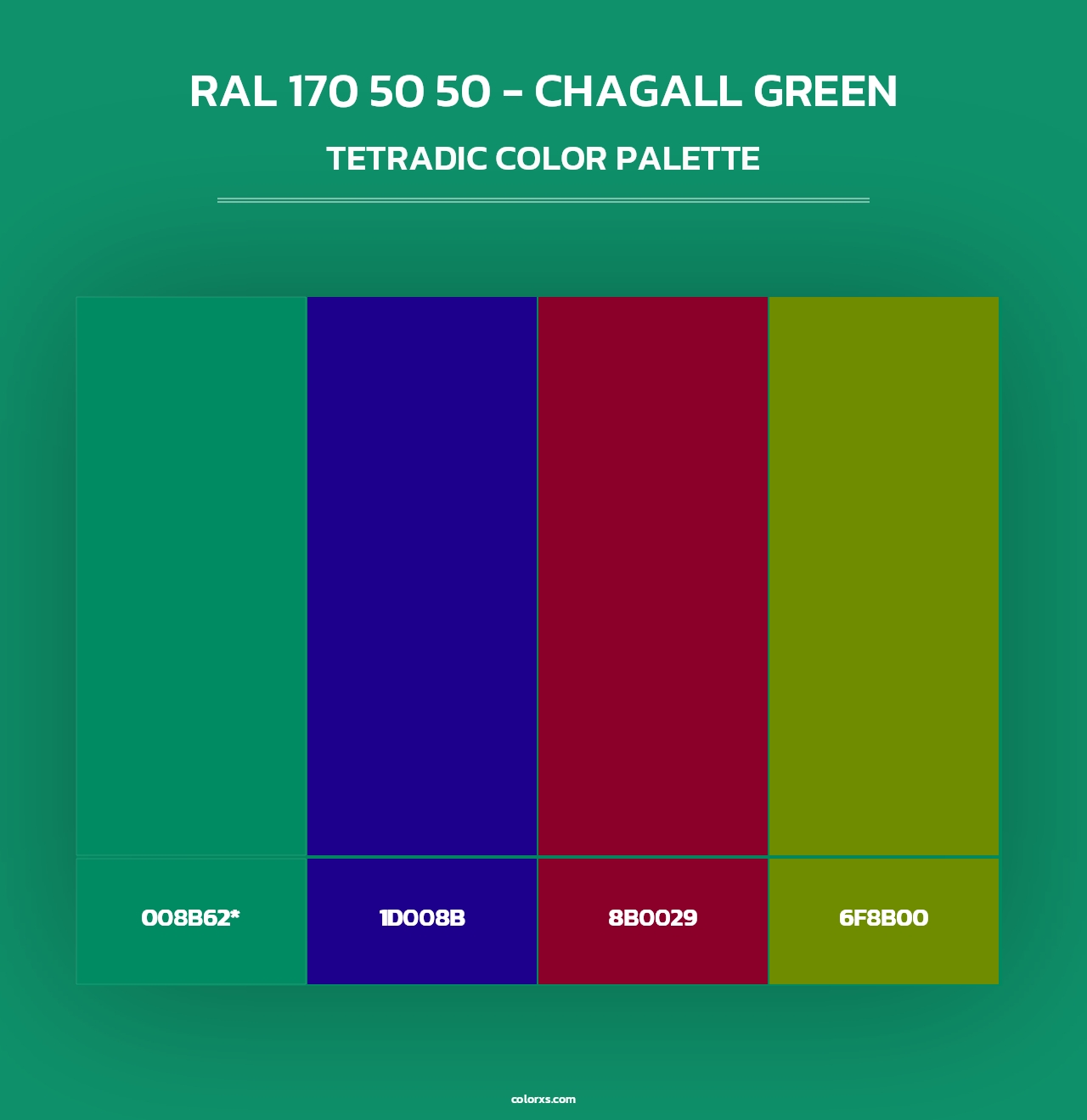 RAL 170 50 50 - Chagall Green - Tetradic Color Palette